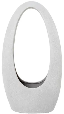 Produktbild von DRW Vase in Korbform aus Keramik, Sandtextur, Weiß, 15 x 26 x 45 cm