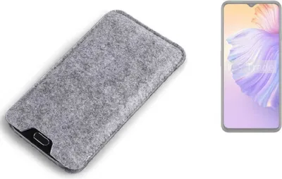 Produktbild von K-S-Trade Filz Handyhülle kompatibel mit Wiko T60 Schutzhülle Filztasche Filz Tasche Case Sleeve Handy Hülle Filzhülle grau