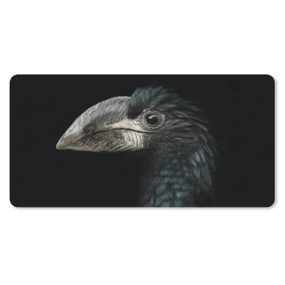 Produktbild von MuchoWow® Schreibtischunterlage Vogel - Porträt - Hornvogel - Schwarz - Tiere 80x40 cm - XXL Mauspad - Gaming Mauspad