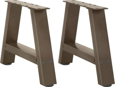 Image de Pieds de table basse en forme de A, 2 pièces, 50 x (30-31) cm, acier
