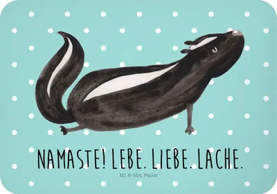 Produktbild von Mr. & Mrs. Panda magnet Stinktier Yoga - Türkis Pastell - Geschenk, Liebe, Raubtier, Kühlschrankmagnet, Namaste, whiteboardmagnet, haftmagnet, zettelhalter, Skunk