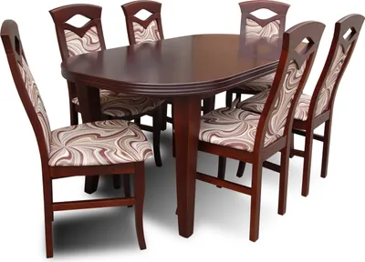 Image de Designer Table à manger groupe + 6 chaises chaise tables bois bureau salle à manger Nouveau