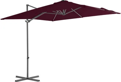Produktbild von Ampelschirm mit Stahl-Mast 250x250 cm Bordeauxrot