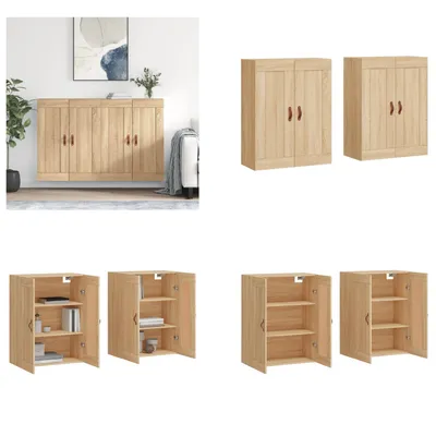 Produktbild von vidaXL Wandschränke 2 Stk. Sonoma Eiche Holzwerkstoff - Wandschrank - Wandschränke - Schrank - Lagerschrank