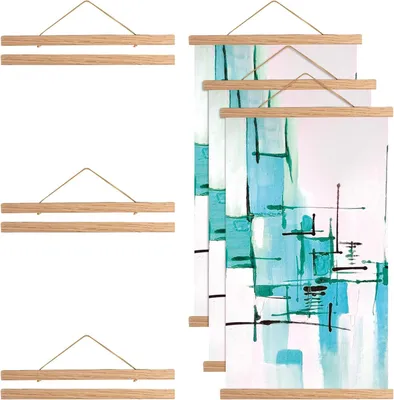 Immagine prodotto di Set di 3 cornici magnetiche in legno, formato A3, 31 cm, per foto e decorazioni