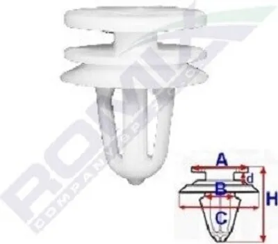 Obrázok produktu pre ROMIX clip trim / ochranná lišta A82030 pasuje pre PEUGEOT 307 CC (3B) 8mm 20mm