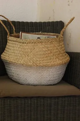 Immagine prodotto di Cesto in alghe marine Cesto intrecciato Cesto della spesa Borsa della spesa Contenitore "New Design", colore: bianco