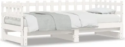 Produktbild von Tagesbett Ausziehbar Weiß 2x(90x200) cm Massivholz Kiefer 840389