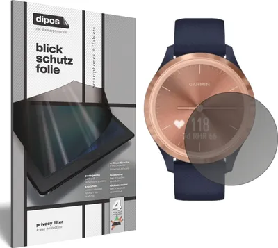 Produktbild von Blickschutzfolie für Garmin Vivomove 3s matt Schutzfolie Folie Display Schutz dipos