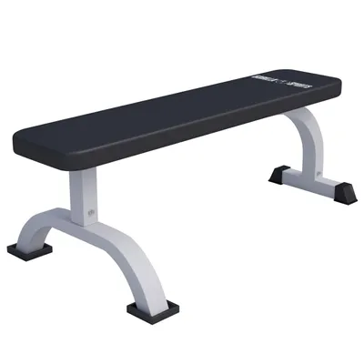 Produktbild von GORILLA SPORTS® Hantelbank - 110 x 58 x 40 cm, bis 250 kg Belastbar, gummierte Füße, Weiß - Flachbank, Bankdrücken, Trainingsbank, Fitnessbank, Drückerbank, Bauchtrainer, Krafttraining