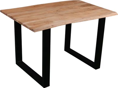 Produktbild von Esstisch Baumkante massiv Akazie eichefarben 140 x 80 cm schwarz DEREK