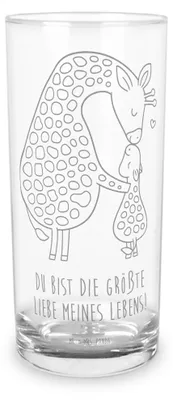 Produktbild von Mr. & Mrs. Panda Glas Giraffe Kind 200 ml - Transparent - Geschenk, Sohn, Lieblingsmensch, Mama, Mutter, Tochter, Wasserglas, Afrika, Cocktailglas, Tumbler