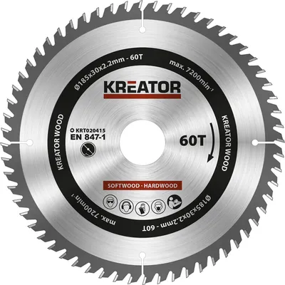 Produktbild von Kreissägeblatt Holz 185mm 60 Zähne - Krt020415 - Kreator