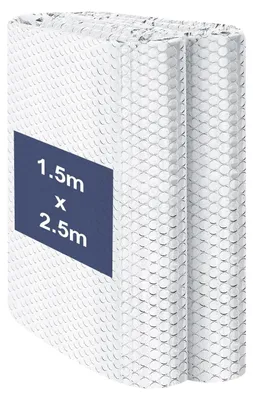 Produktbild von Heizkörperfolie Isolierfolie Reflexionsfolie - Doppelseitige Aluminiumfolie - 150 cm x 2,5 m - Mit Noppenfolie - Für Fenster und Dächer