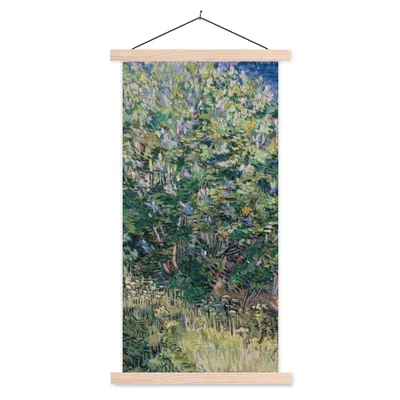 Produktbild von MuchoWow® Textilposter Fliederbusch - Vincent van Gogh 40x80 cm mit holzfarbenen Rahmen - Wohnzimmer