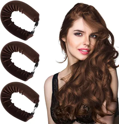 Produktbild von 3 Stück Hitzefreie Lockenwickler, Lockenwickler Über Nacht mit Haken, Overnight Blowout Locken Ohne Hitze, Lockenwickler Heatless Curls für Alle Haartypen, Heatless Curls Band