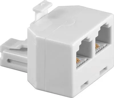 Image de Adaptateur T RJ11 - 4 voies - 1 mâle - 2 femelles - Blanc