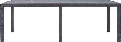A product shot of a rectangular outdoor dining table.