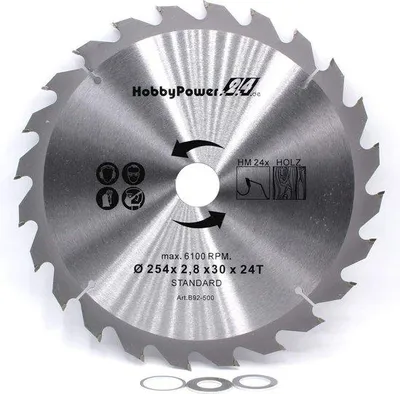 Immagine prodotto di Disco abrasivo circolare da 254 mm con 24 denti e perni di fissaggio da 25,4/20/16 mm.