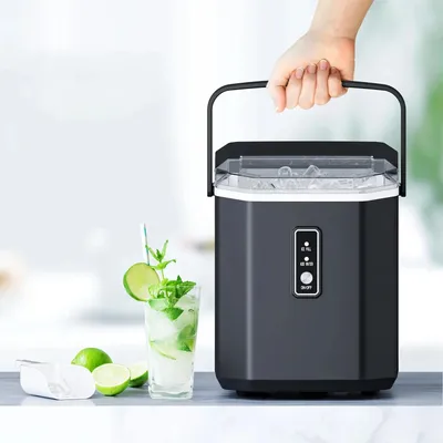 Produktbild von Eismaschine - Eiswürfelmaschine für Zuhause - 12 kg Eis/24 h - 9 Eiswürfel in 6 Minuten - Mit Schaufel und Korb - Für Zuhause, Büro und Bar