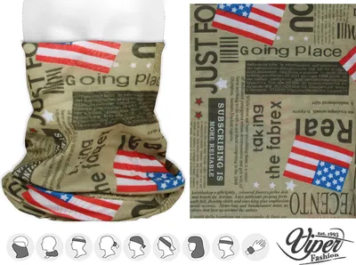 Produktbild von Multifunktionstuch Schlauchschal Halstuch Maske Mundschutz Fahrrad Bandana Biker 75 USA Zeitung