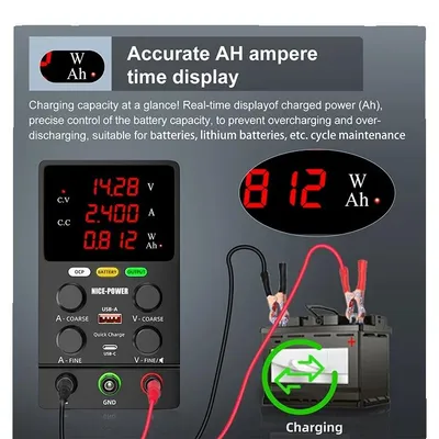 Obrázek produktu pro Napájení, nastavitelné napětí, vysoká účinnost, 120 V, 3 A (nabíjení)