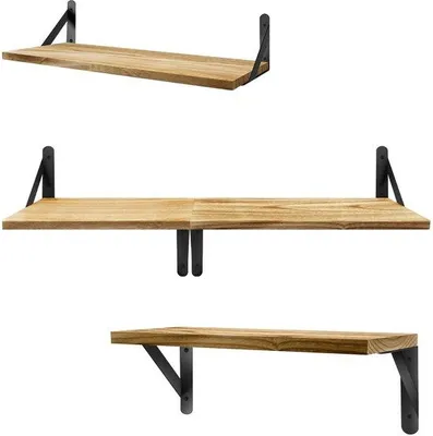 Produktbild von Azomor® Set von 3 Holzregalen für Küche, Wohnzimmer und Badezimmer