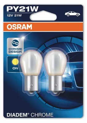 2x BAU15s PY21W OSRAM Diadem Chrome Lampen Birnen Silver Blinker – Produktansicht