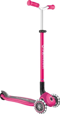 Produktbild von GLOBBER MASTER LIGHTS – Tretroller Kinder, 120/80 mm, ABEC 9, 3-rädrig, höhenverstellbar, LED-Leuchtrollen, pink