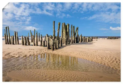 Produktbild von ARTland Poster Alte Buhnen am Strand von Rantum Sylt Größe: 120x80 cm