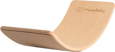 Produktbild von MeowBaby Balance Board für Kinder – Balancierbrett aus Holz mit Filz Unterseite, Farbe:Beige