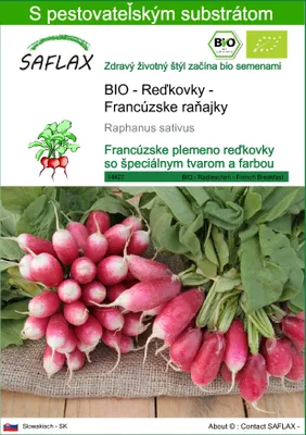 Obrázok produktu pre SAFLAX - BIO - Reďkovky - Francúzske raňajky - Raphanus sativus - 150 Semená - S pestovateľským substrátom bez klíčkov