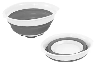 Produktbild von Faltbare Schüssel 1,5l weiß/grau Campinggeschirr Campingschüssel