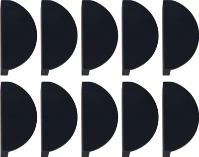 Produktbild von Natural Goods Berlin Möbelgriffe rund HALBKREIS, 64mm Lochabstand, Schrankknöpfe passend für 15-22mm Türstärken, Griffe für Küchenschränke, Kommoden, Sideboard etc., Schwarz, 10 Stück