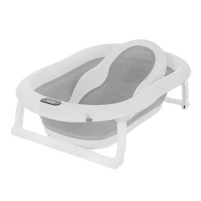 Zdjęcie produktu dla Primabobo Premium wanienka składana 80 cm z termometrem i fotelikiem, szara