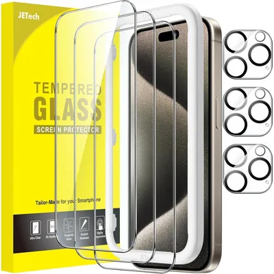 Immagine prodotto di Pellicole protettive per iPhone 15 Pro Max da 6,7 pollici, con protezione per la fotocamera, confezione da 3 pezzi
