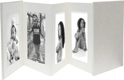 Image de Deknudt Linen Leporello 8 photos 15 x 20 cm Passe-partout gris Leporello