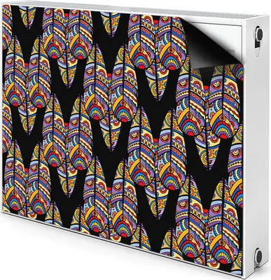 Produktbild von Magnet Heizkörper-Abdeckung Verkleidung Abdeckung Heizkörperabdeckung 90x60 cm  - Kunst, Tribal