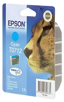 Immagine prodotto di EPSON T0712 Cyan Ink Cartridge - Cheetah (C13T07124012)