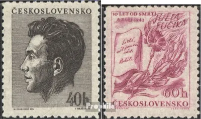 Produktbild von Briefmarken Tschechoslowakei 1953 Mi 819-820 (kompl.Ausg.) postfrisch Fucik