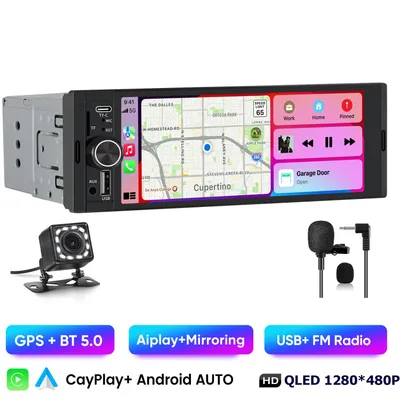 Immagine prodotto di Sistema di navigazione Hexinex con touchscreen da 6,36 pollici, Wireless CarPlay Android Auto, Bluetooth, comandi al volante e telecamera posteriore