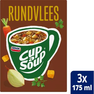 Produktbild von Unox Cup-a-Soup Rundvlees 42g – herzhafte Rindfleischsuppe in Tasse