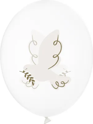 Zdjęcie produktu dla Balony Gołąb, Crystal Clear, 30cm 6szt.