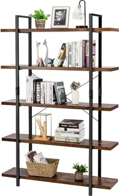 Produktbild von Famanu Bücherregal 5 Etagen - 120 x 32 x 178 cm
