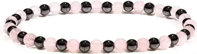 Produktbild von Armband Hämatit/Rosenquarz – Packung mit 3 Stück – ±0,4 cm