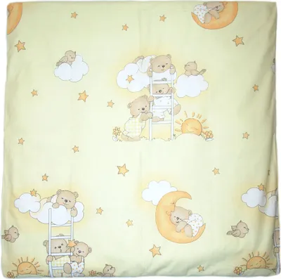 Produktbild von Primawela Deko Kissenbezug Bezug für Baby Kind für Kissen 80x80 cm 5. Bärchen auf Leitern Gelb