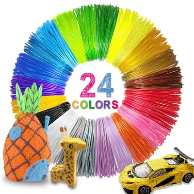 3D-Stift Filament PLA, 24 Farben, 1,75 mm, 240 Fuß