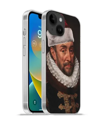 Produktbild von MuchoWow® Handyhülle Schutzhülle Hülle für Apple iPhone 14 - Softcase Gemälde - Weihnachtsmütze - Alte Meister Silikon Softcase Handy Hülle - Mobiltelefonhülle
