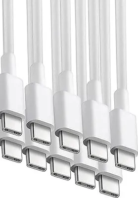 Produktbild von USB-C Schnellladekabel 1m/2m – Power Delivery, USB-A oder Typ-C zu Typ-C, 1/2/3/5/10 Stück für Samsung, iPhone, iPad, MacBook, Android & mehr – Typ-C Typ-C 1 Meter / 10 Stück