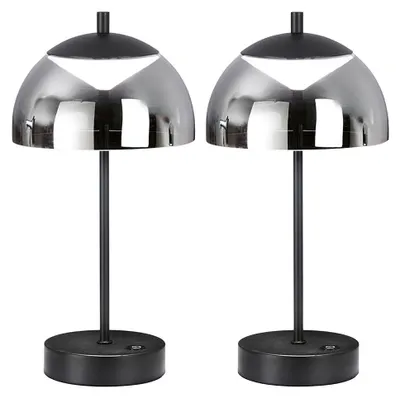 Produktbild von 2er Set LED Tischlampe, rauch, Touchdimmer, CCT, H 35 cm